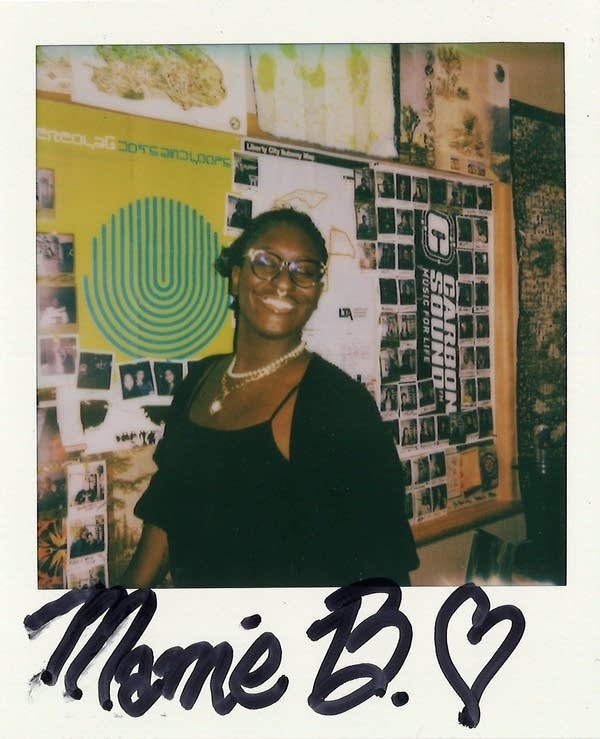 person posing in a polaroid photo