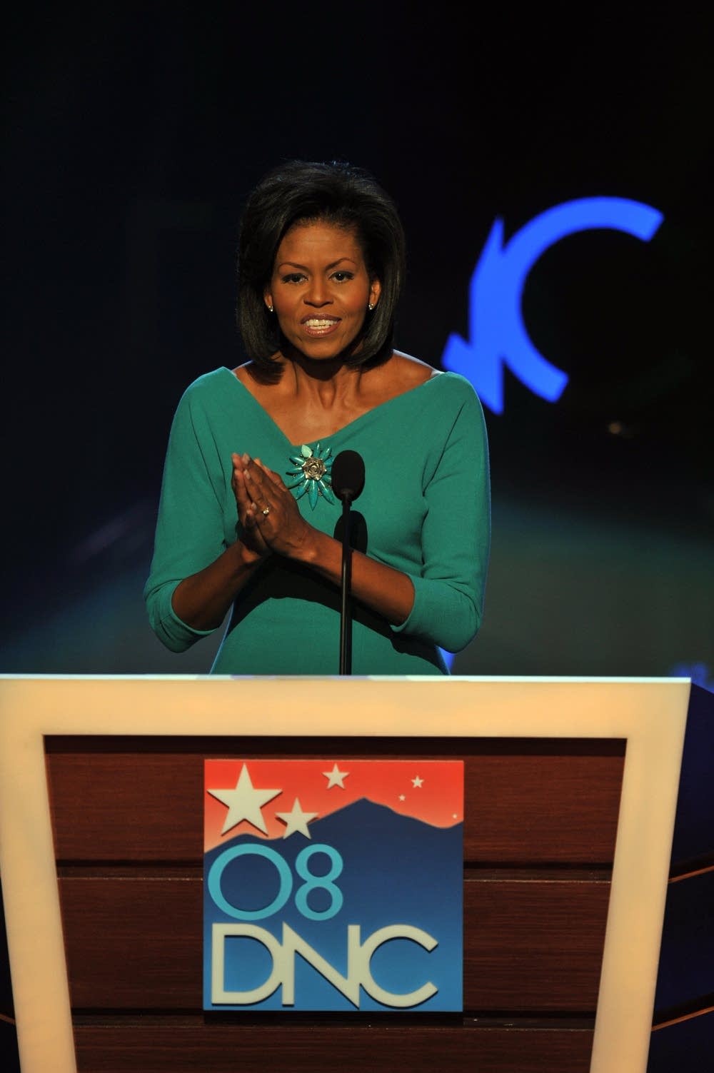 Michelle Obama at the podium