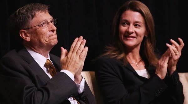 Microsoft Corporation Chairman Bill Gates and his wife Melinda attend a ceremony presenting them with the 2010 J. William Fulbright Prize for International Understanding at the Library of Congress in Washington, D.C.