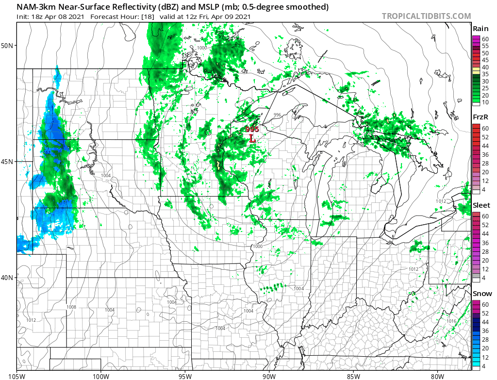 NOAA NAM 3 km model Friday 