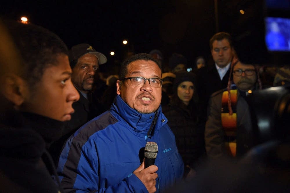 U.S. Rep. Keith Ellison spoke to the crowd.