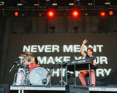 the band matt and kim performing on stage