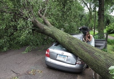 Crushed car