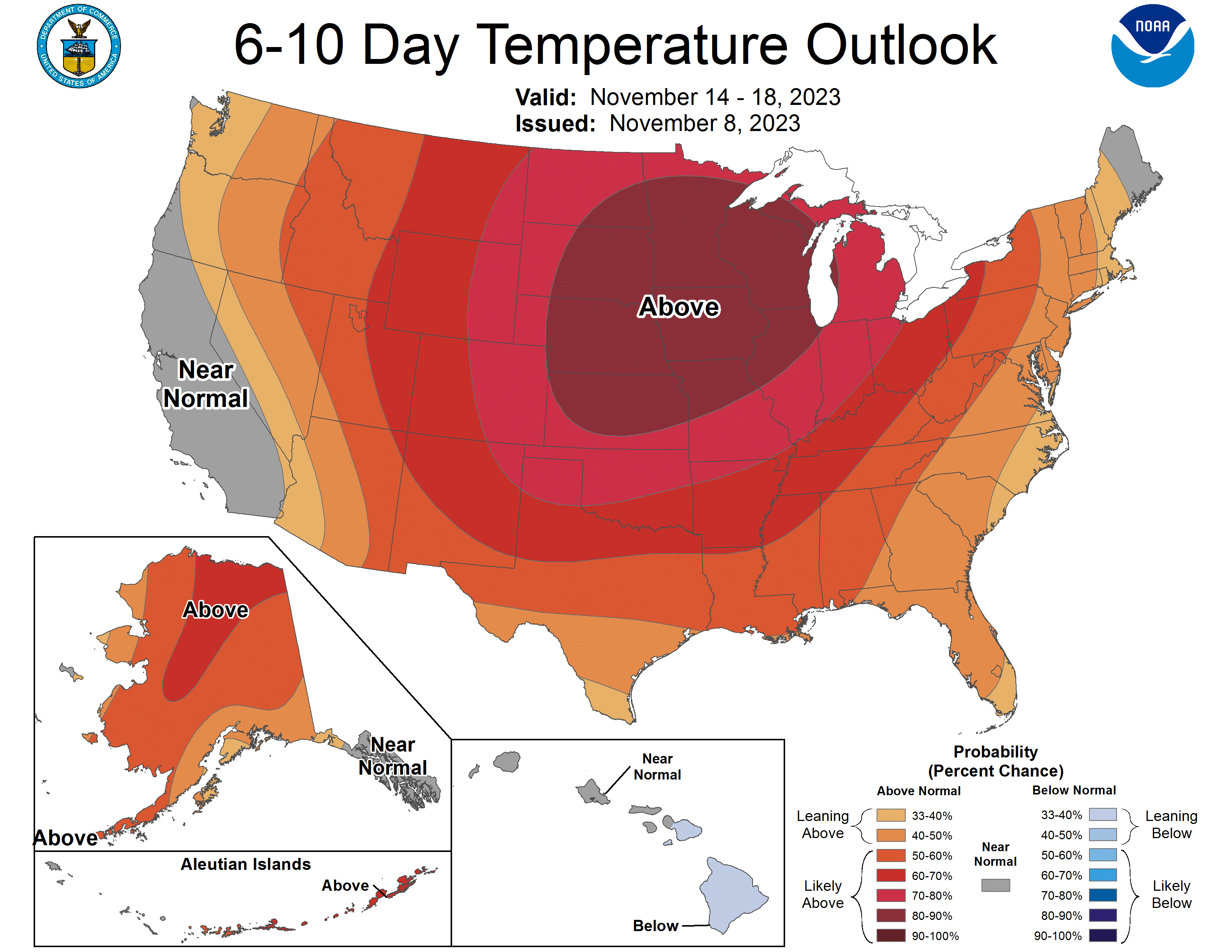 NOAA 6 to 10-day temperature outlook 2