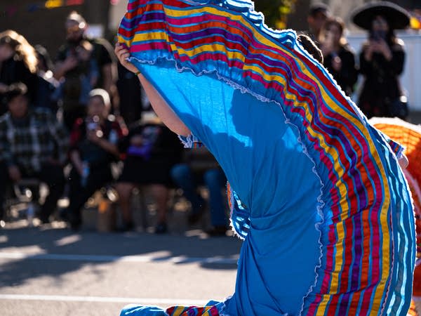 A dancer with a traditional Mexican dance group