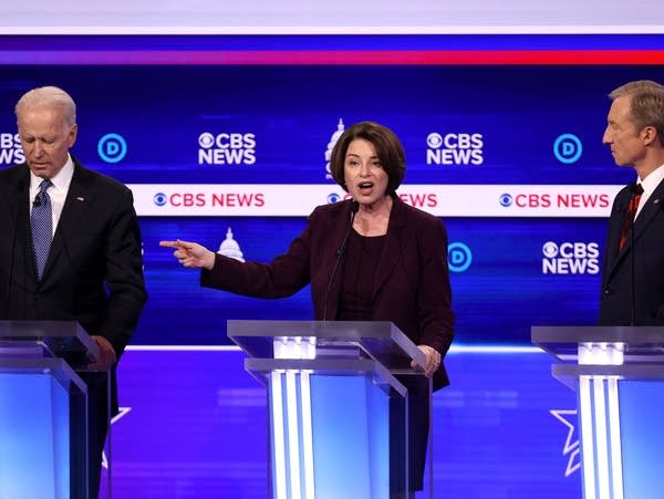 Democratic presidential candidate Sen. Amy Klobuchar speaks.