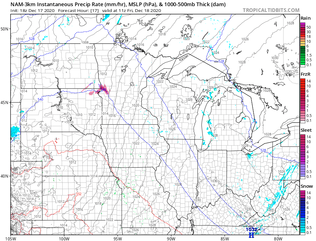 NOAA NAM 3 km model Friday