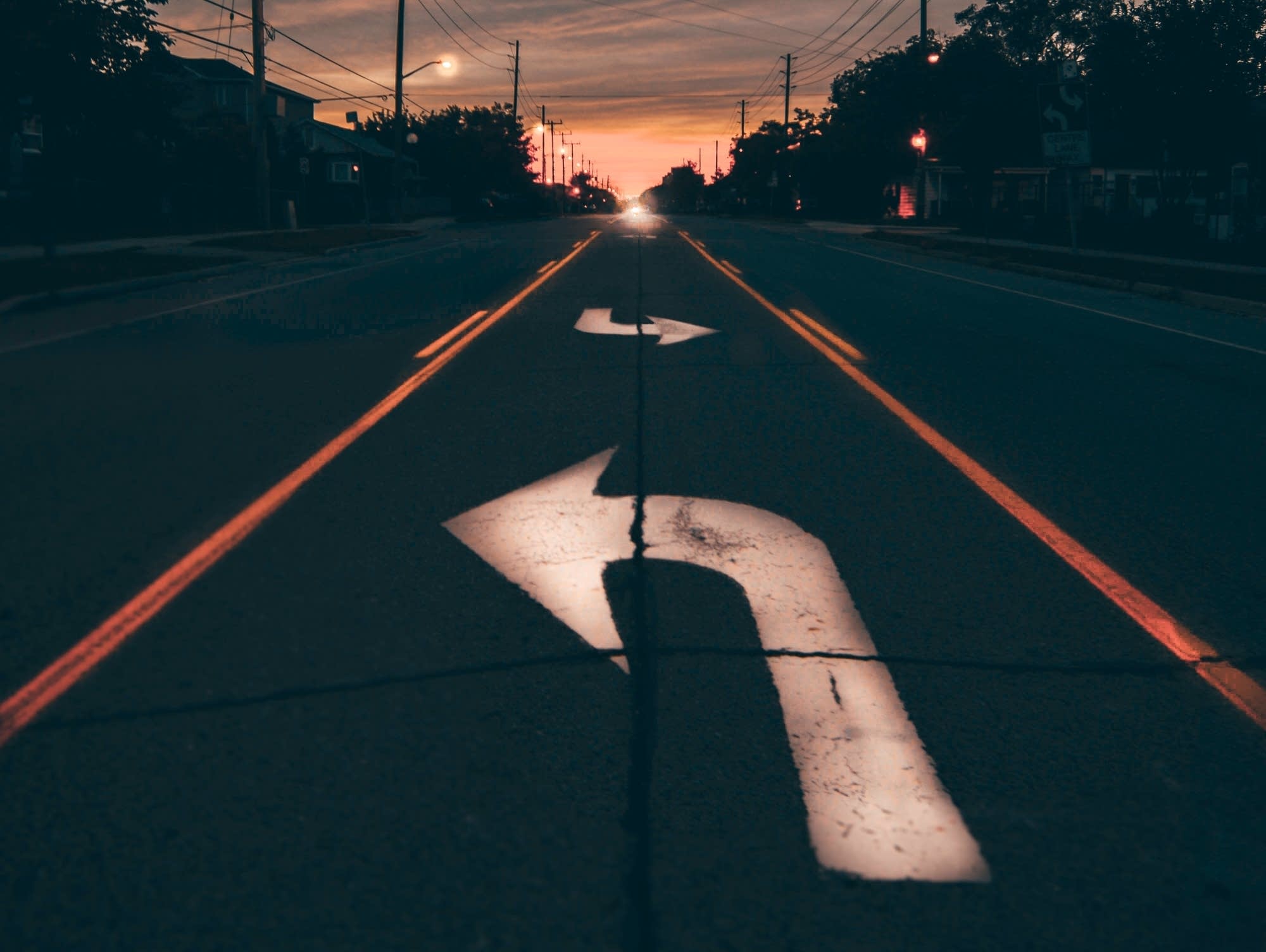Turn lane in disrepair
