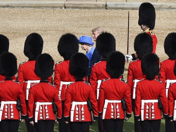 Britain's Queen Elizabeth II and President Donald Trump