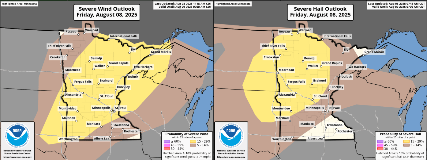 Hail and wind threat for Friday into early Saturday