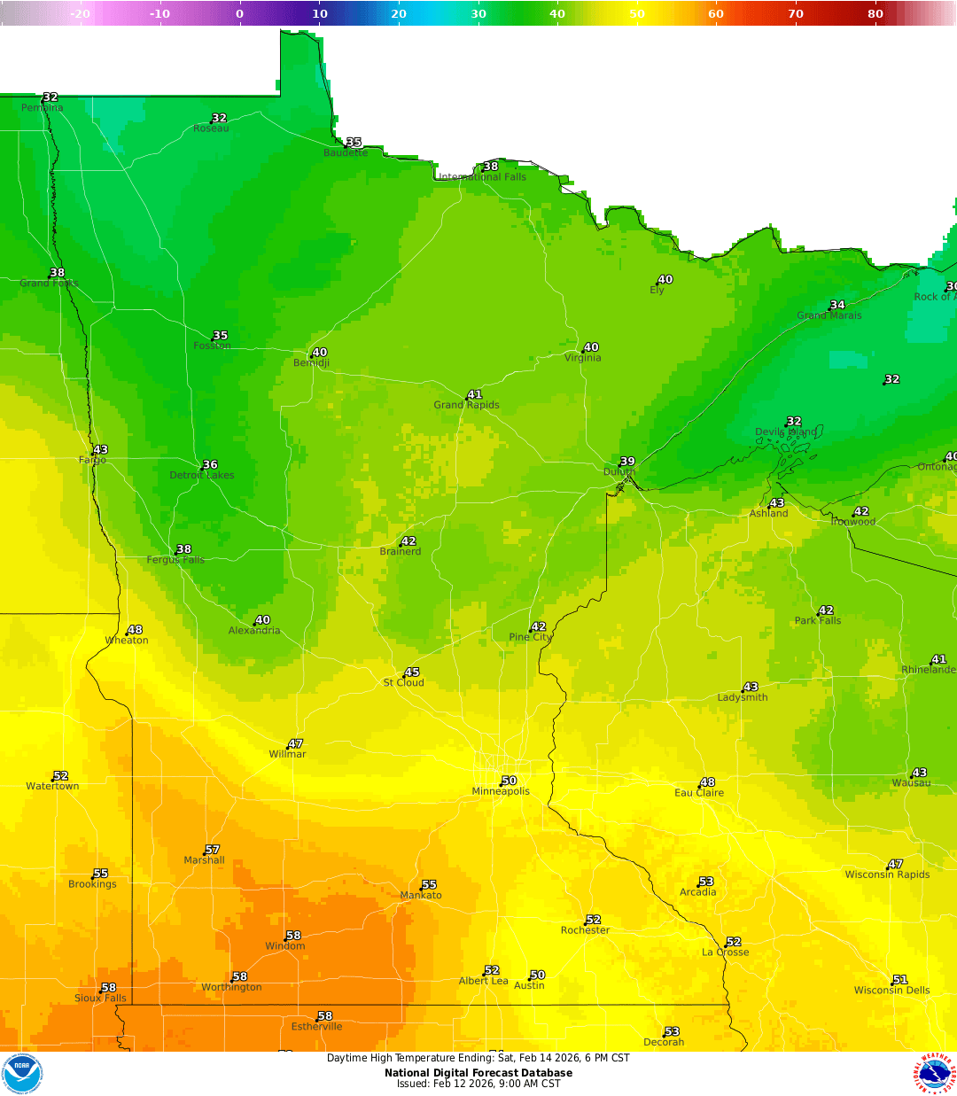 Highs for Saturday