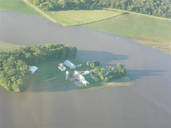 New Ulm flooding by air