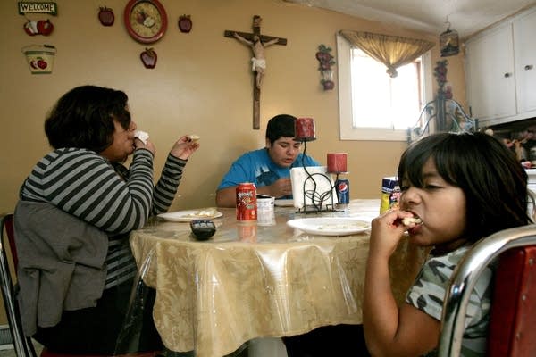 At the dinner table