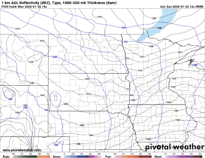 Forecast precipitation Monday noon to 6 p.m.