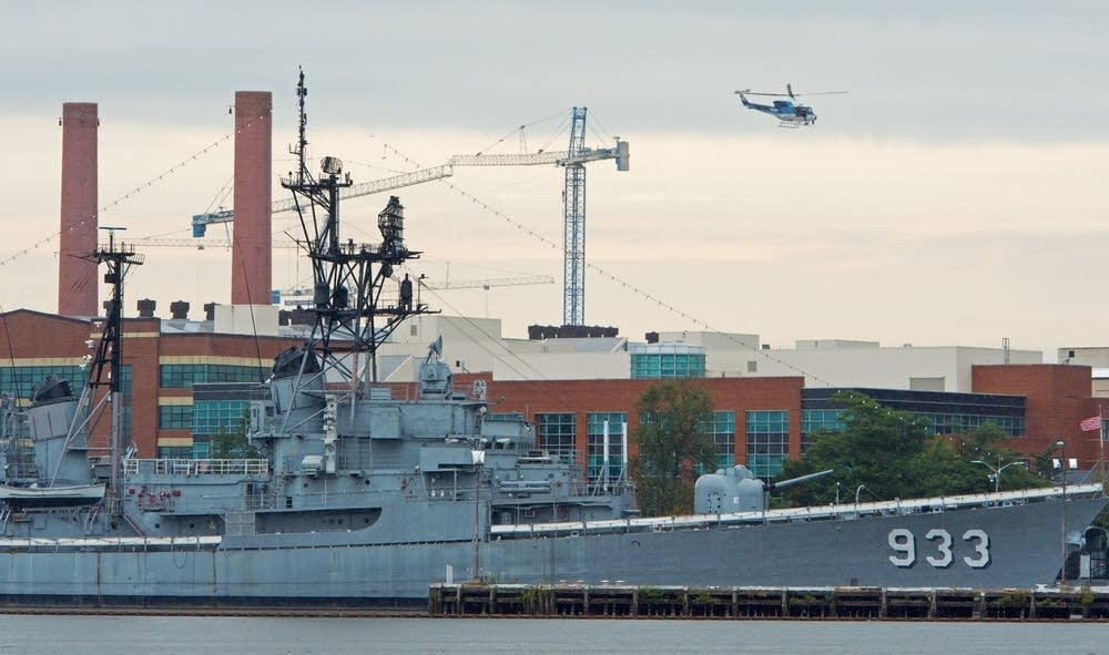 A US Park Police helicopter patrols