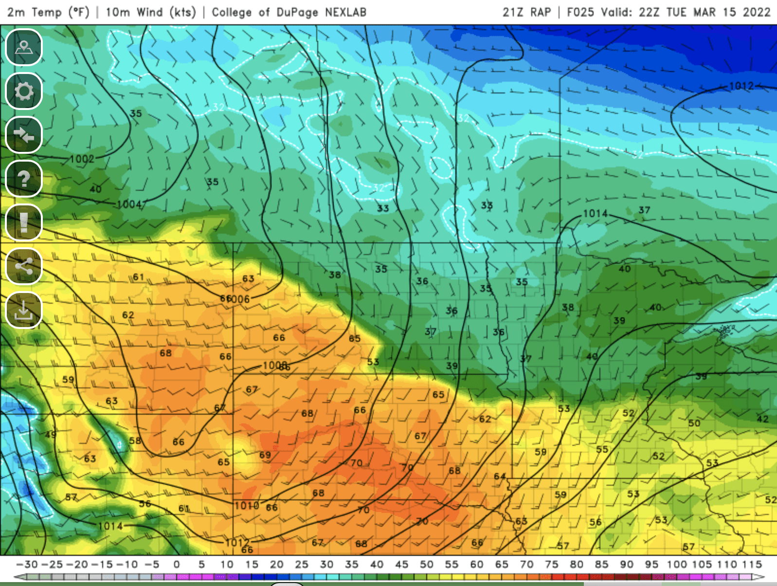 Temperatures Tuesday afternoon