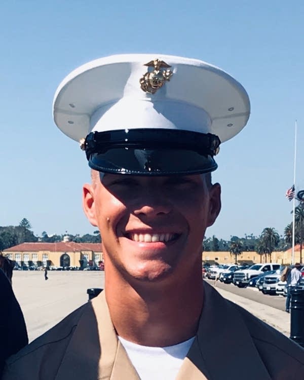 Riley Kuznia at his Marine graduation ceremony in San Diego.