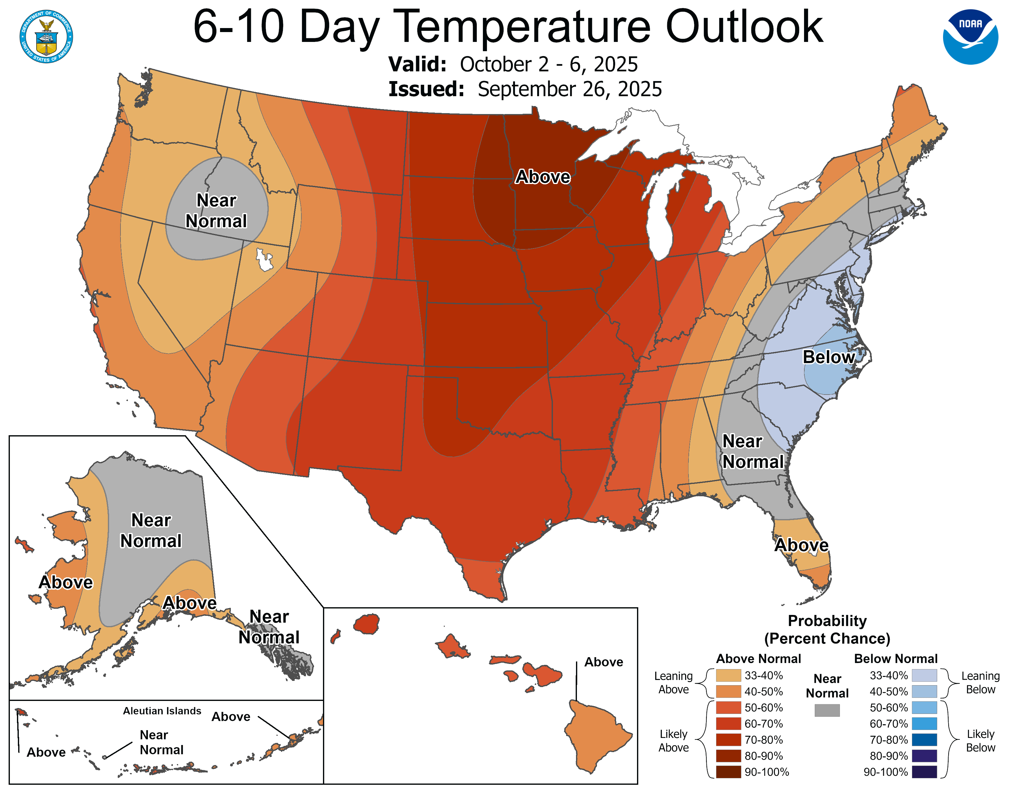 NOAA 6 to 10-day temperature outlook