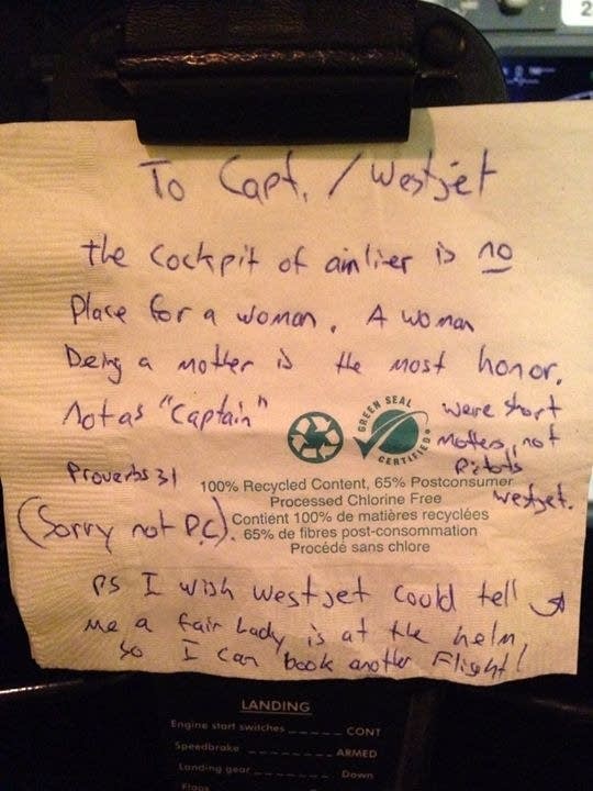 Airline passenger in Canada shocked to find women fly airplanes