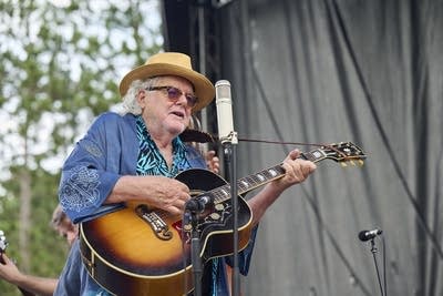 Peter Rowan with the Sam Grisman at the 2025 Blue Ox festival in Eau Claire, Wisconsin