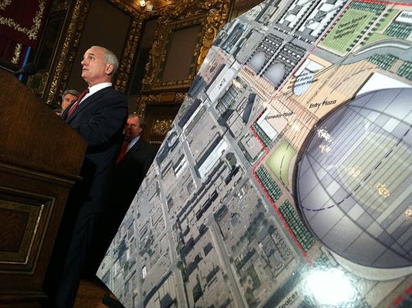 Gov. Dayton at the stadium press conference