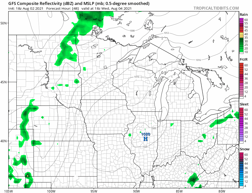 NOAA GFS model Wednesday into Sunday