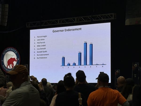A screen with votes shown
