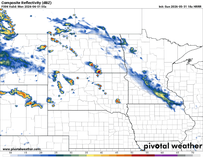 Forecast precipitation Sunday 7 p.m. to Monday 1 p.m.