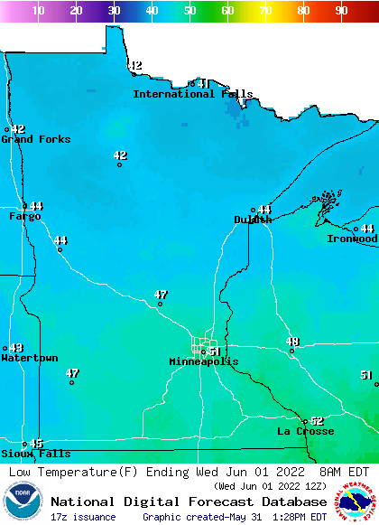 lows TUE nt