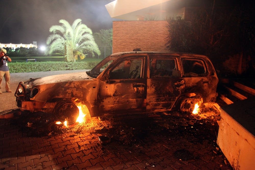Car smolders
