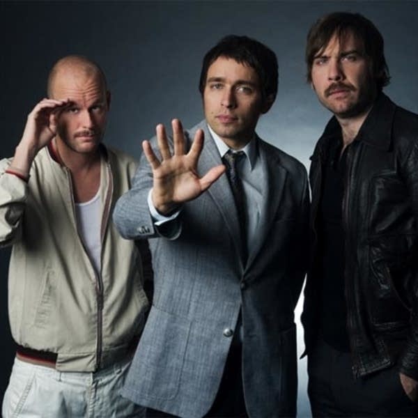 John Eriksson, Peter Moren and Bjorn Yttling of the the Swedish trio Peter Bjorn and John.