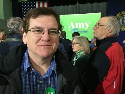 Darren Garnick at Democratic presidential hopeful Amy Klobuchar's rally