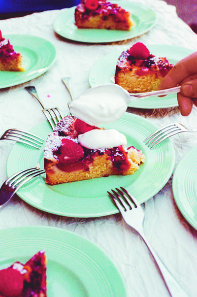 Browned Butter, Almond, Summer Fruit Cake 