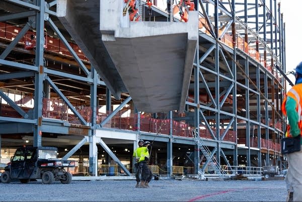 Construction of a stadium.