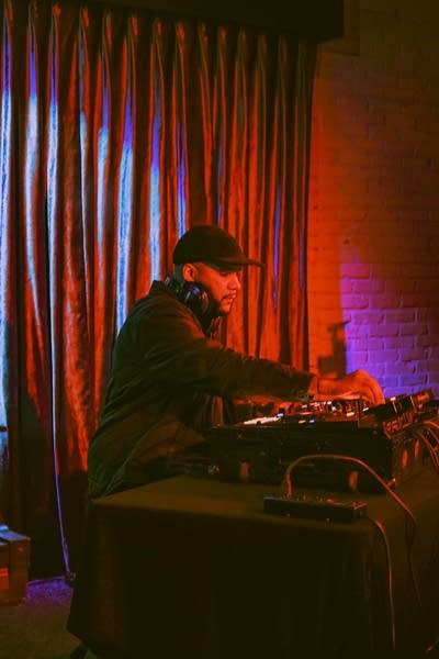 person djing on stage