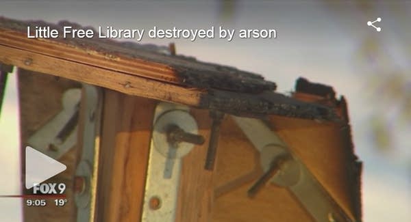 Arsonist torches Little Free Library in Mpls