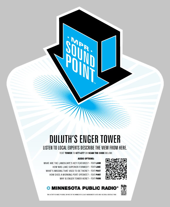 Sound Point sign posted in Duluth's Enger Tower