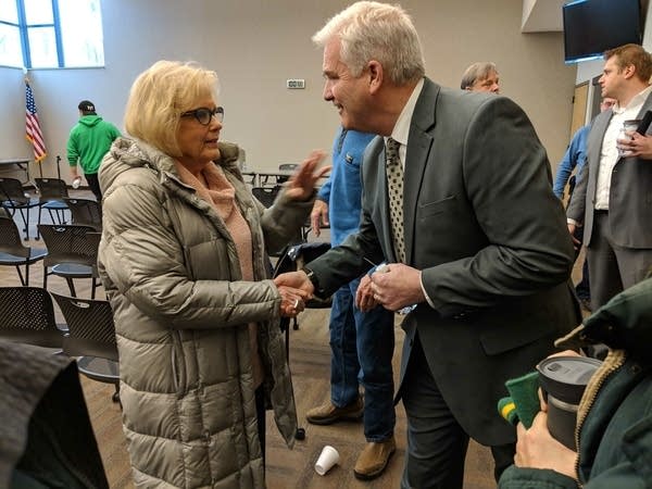 U.S. Rep. Tom Emmer answered questions at a town hall meeting.