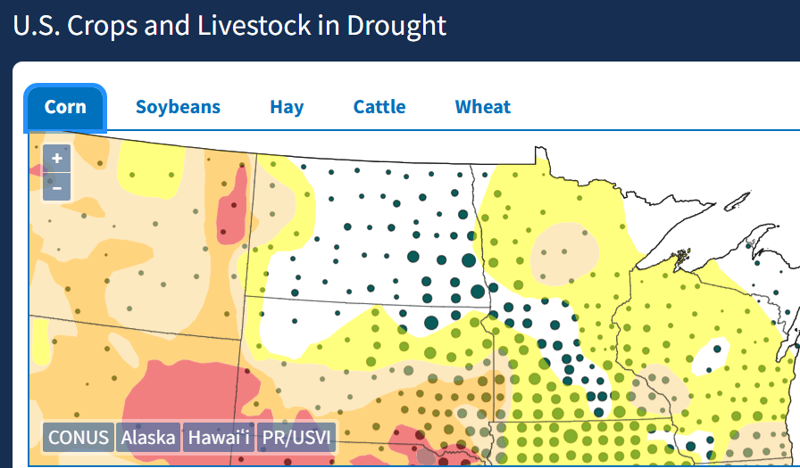 U.S. Crops and Livestock in Drought-corn