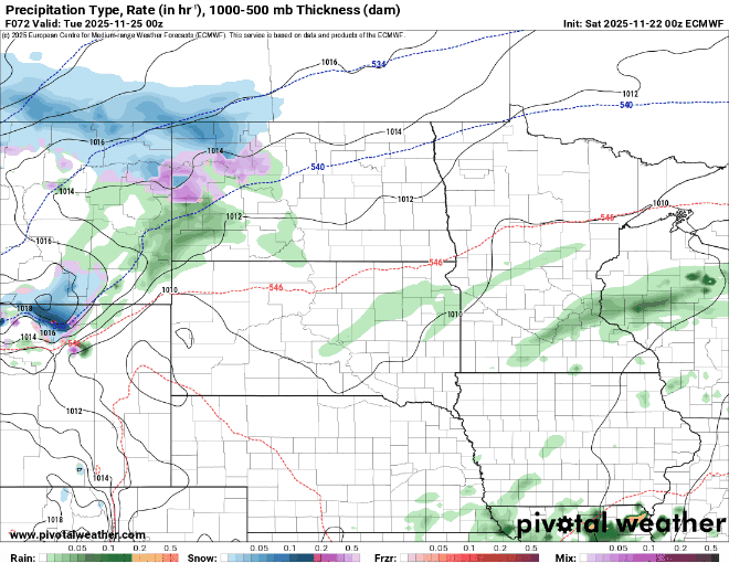 Forecast precipitation Monday 6 p.m. to Wednesday 6 a.m.