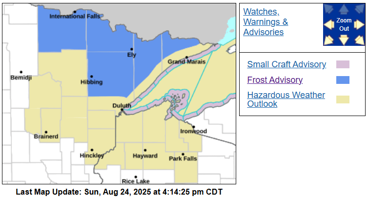 Frost advisory 2 a.m. to 8 a.m. Monday