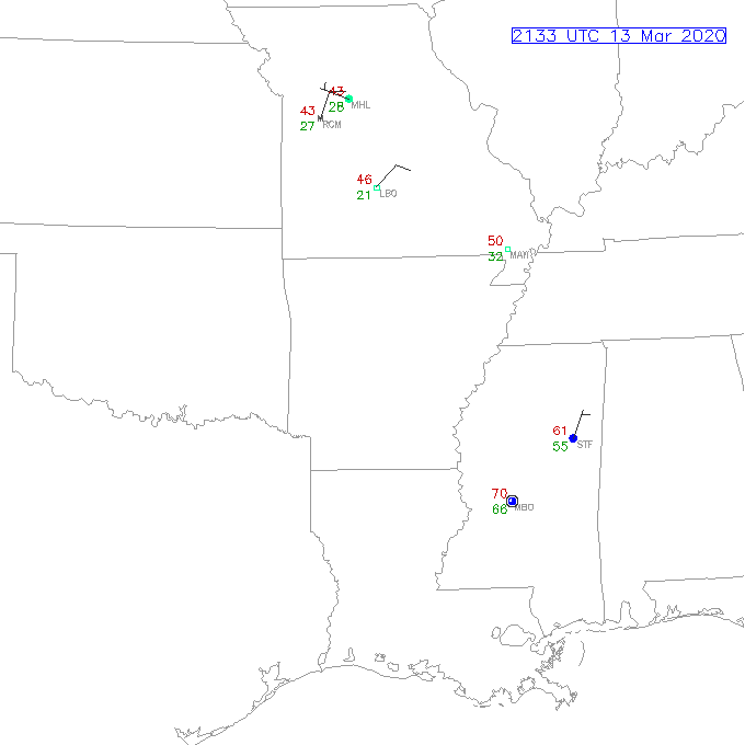 NOAA southern Plains weather map