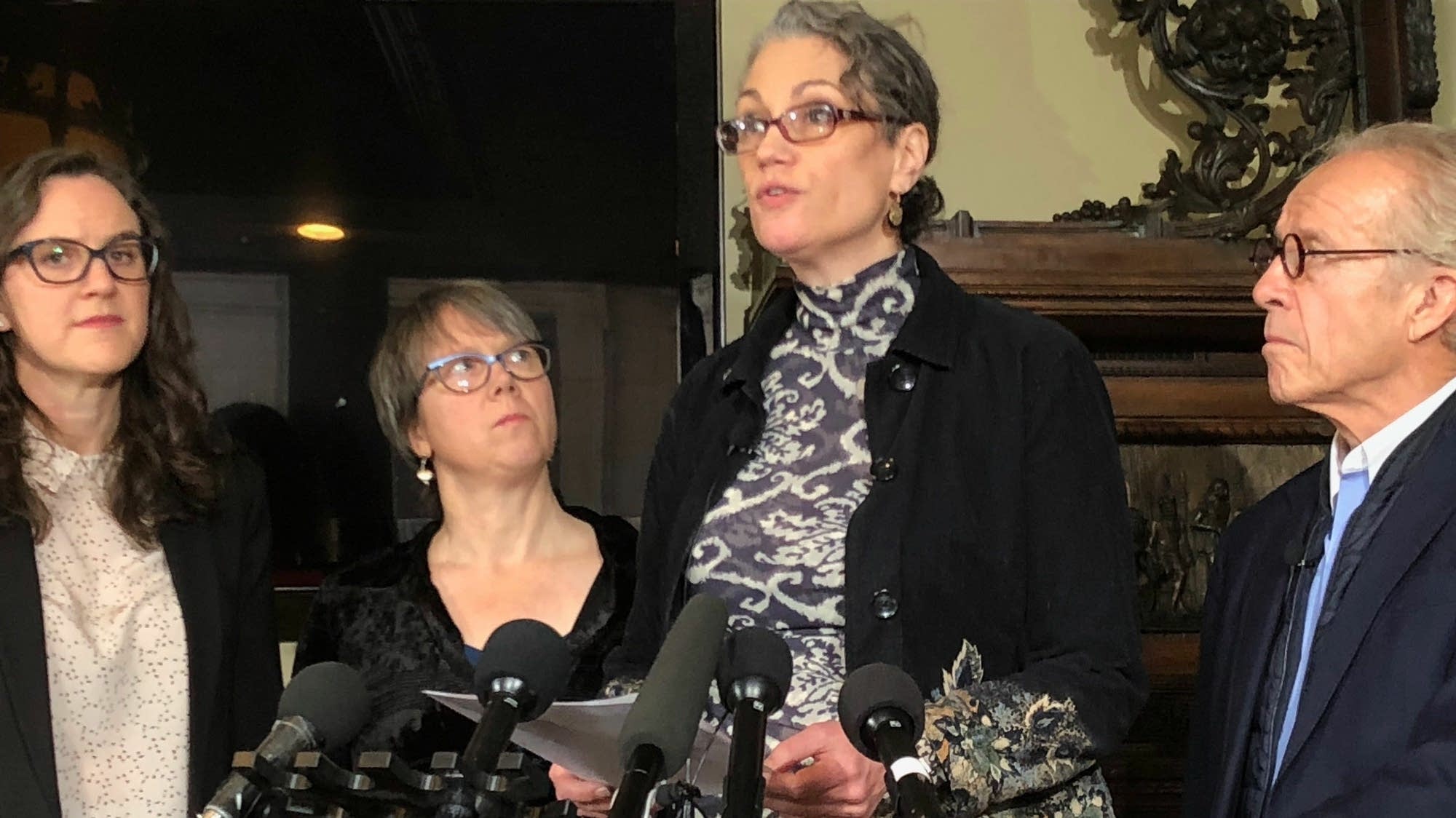 Laura Stearns, the plaintiff (second from right)