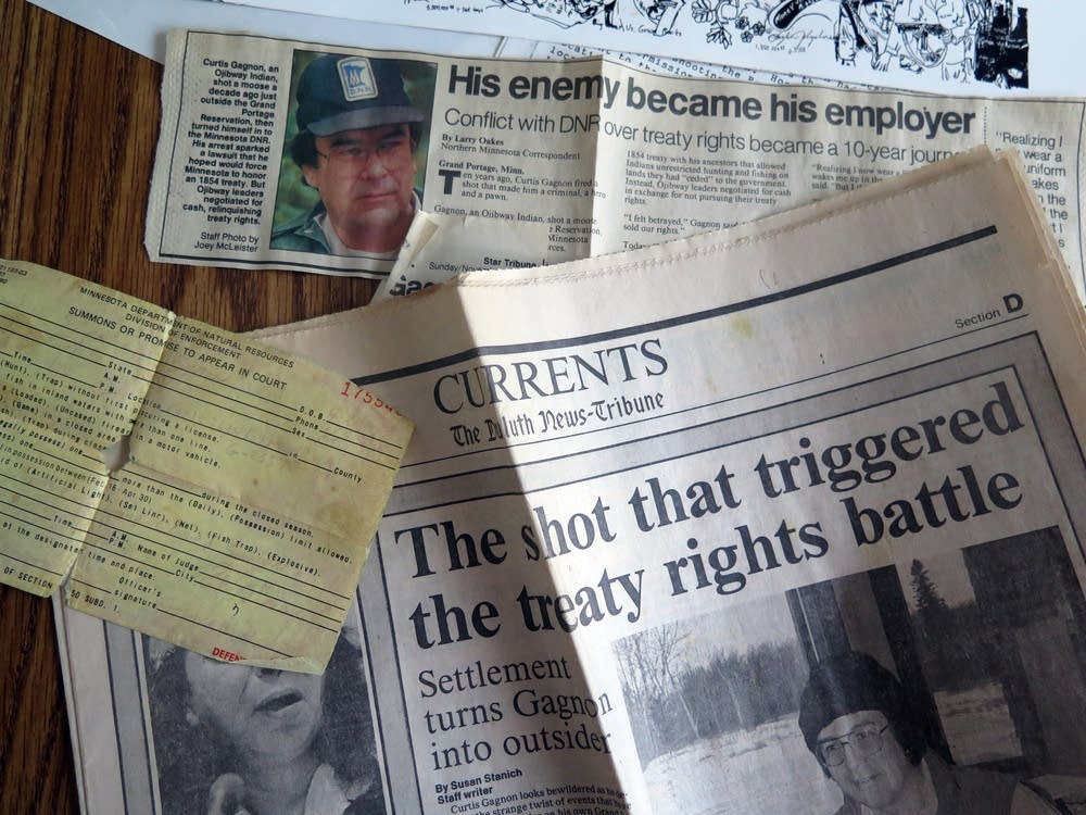 Newspaper clippings from the treaty rights fight