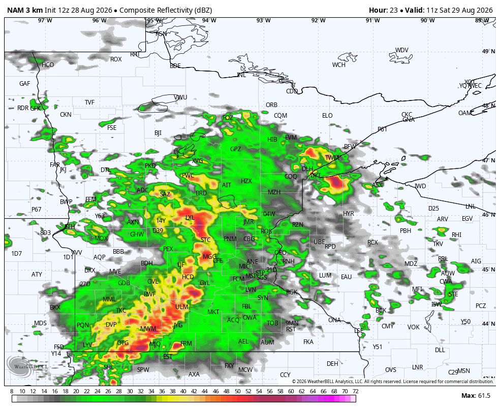Saturday morning storms