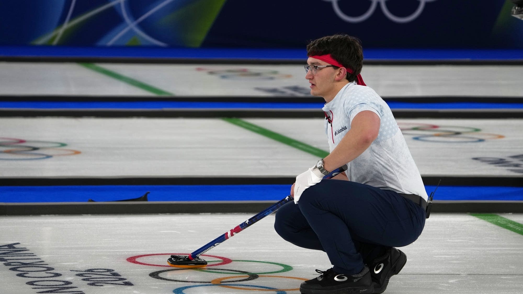 A red headband earns quirky U.S. curling star a nod from 'Pommel Horse Guy' at Winter Olympics