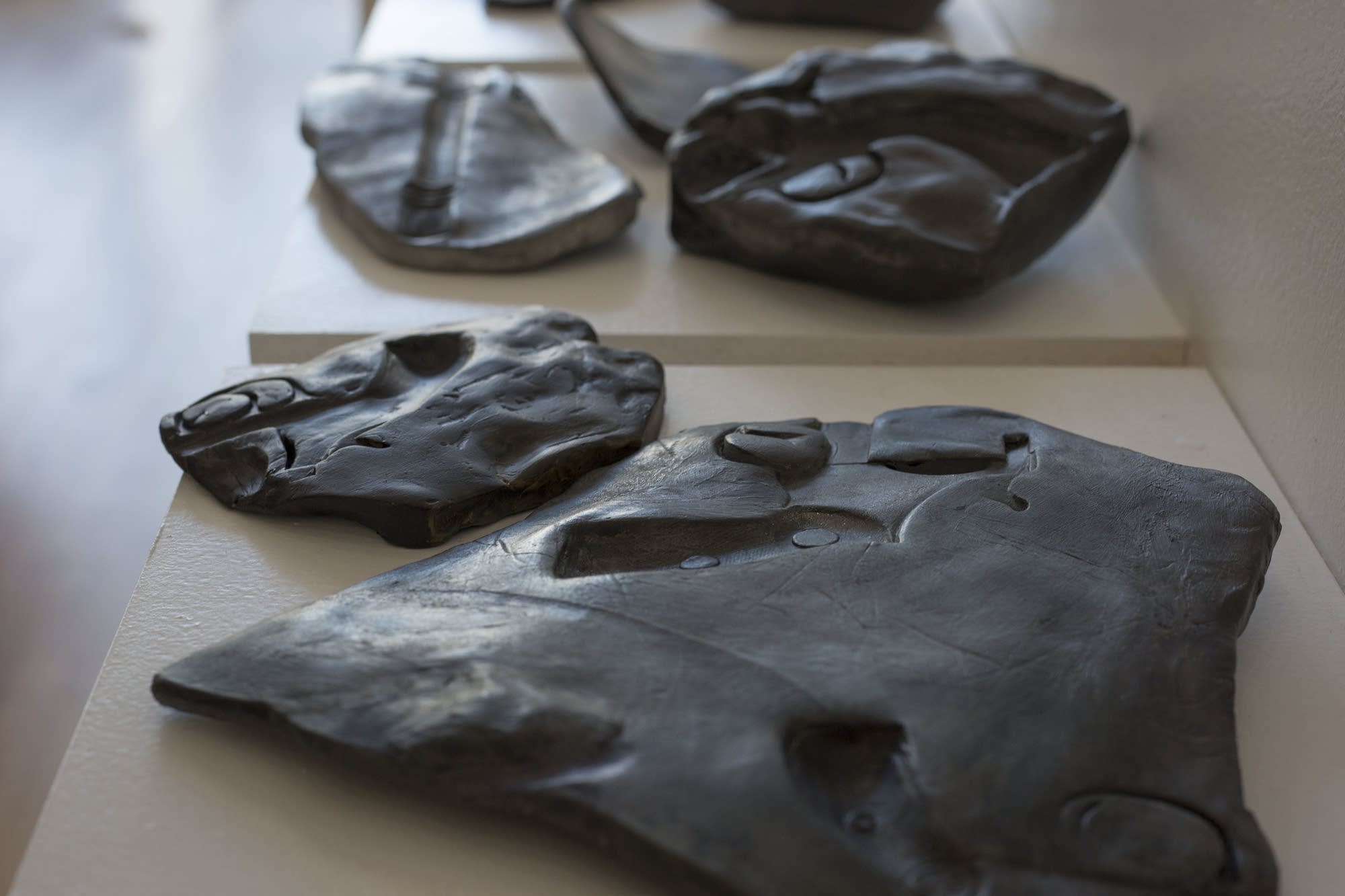 'Fossils From The Future (1-7),' a clay work by David Goldes