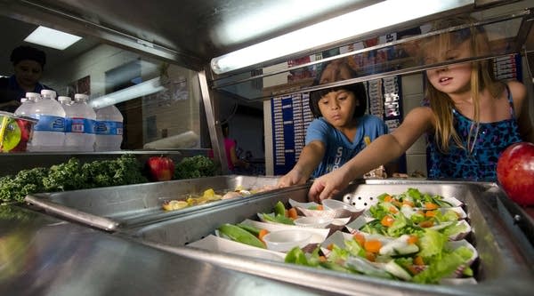 Students at Yorkshire Elementary School in Manassas, Virginia, sample new school dishes on a menu created to meet new standards.
 