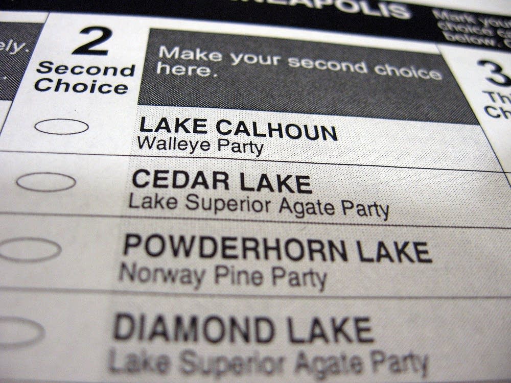 Sample IRV ballot
