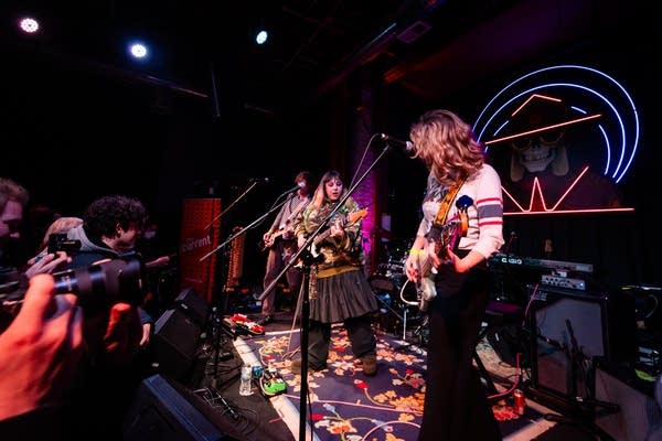 Band performing on stage